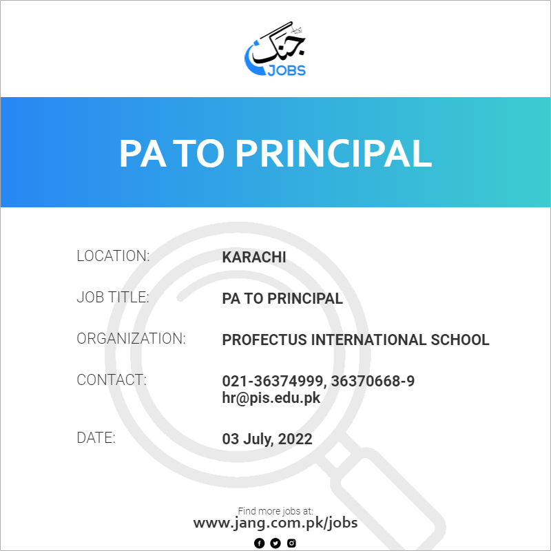 PA To Principal