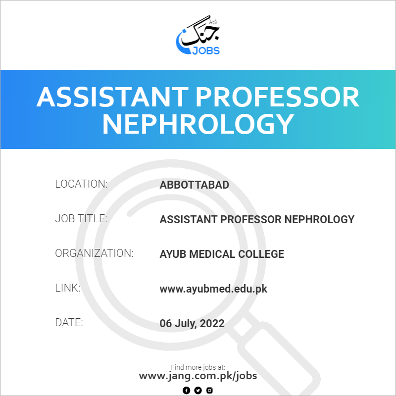 Assistant Professor Nephrology