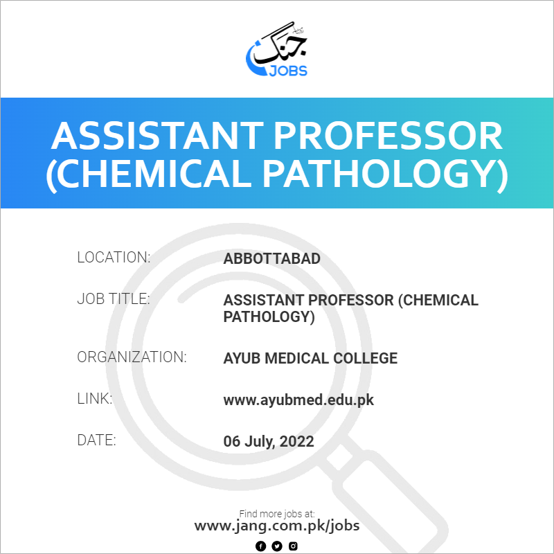 Assistant Professor (Chemical Pathology)