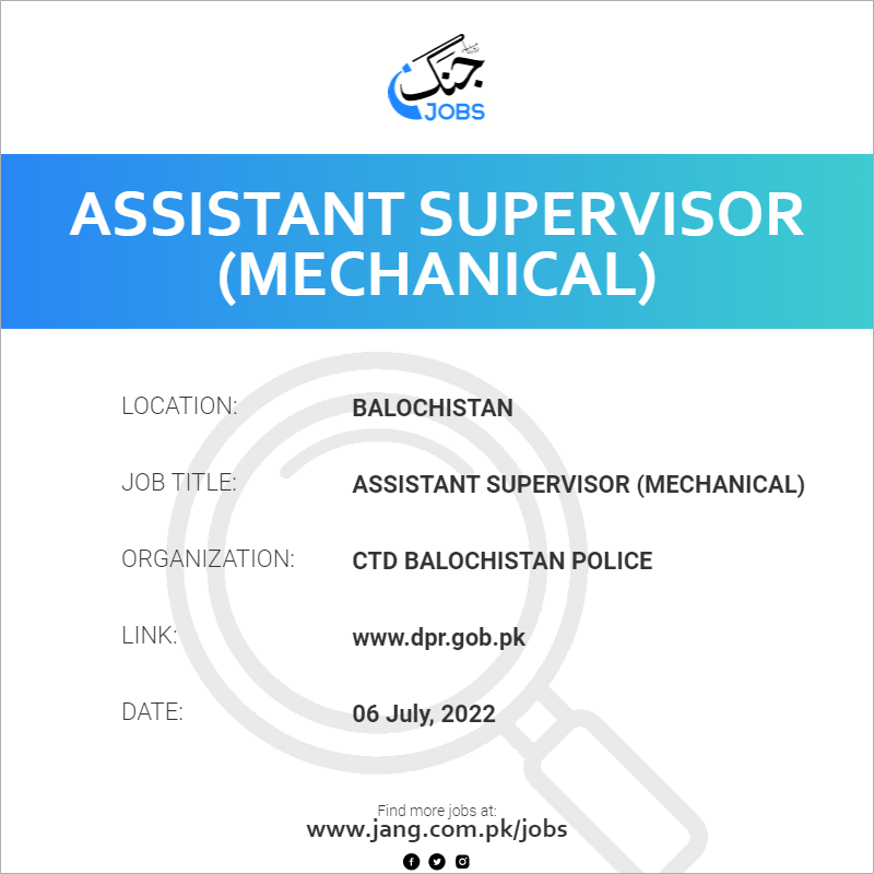 Assistant Supervisor (Mechanical)