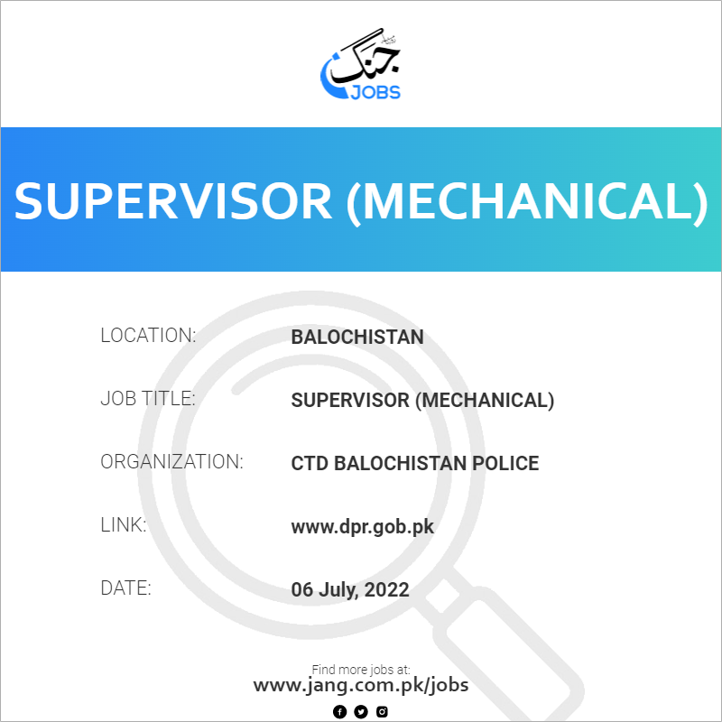 Supervisor  (Mechanical)