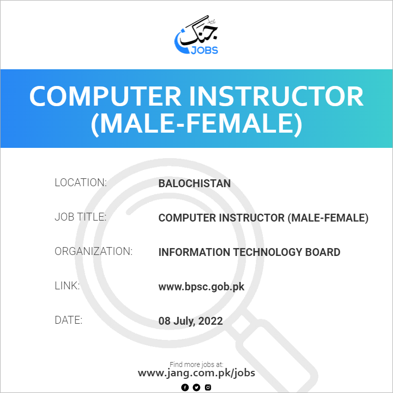 Computer Instructor (Male-Female)