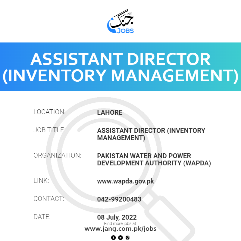 assistant-director-inventory-management-job-pakistan-water-and