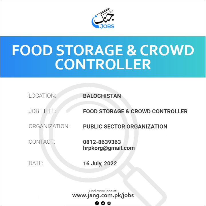 Food Storage & Crowd Controller
