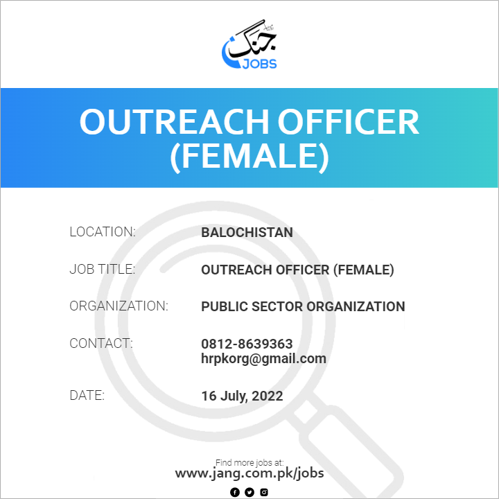 Outreach Officer (Female)