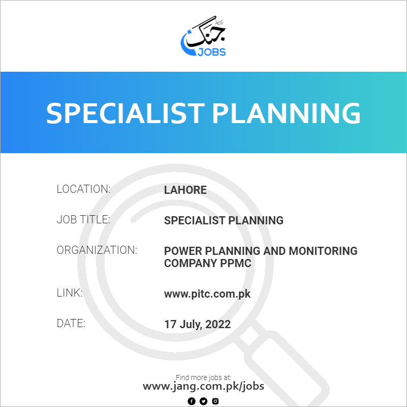 Specialist Planning 