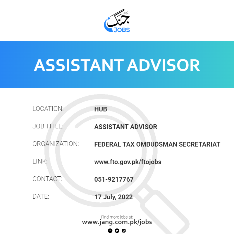 Assistant Advisor