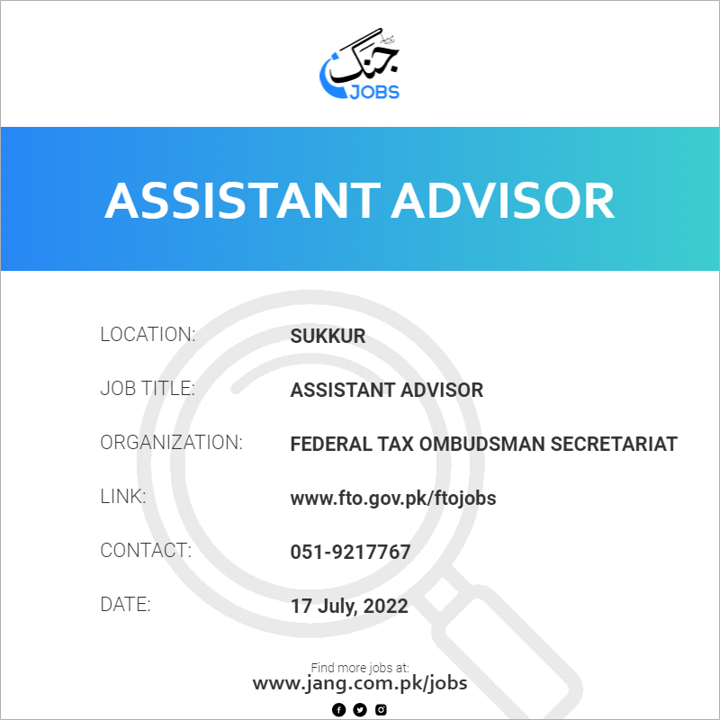 Assistant Advisor