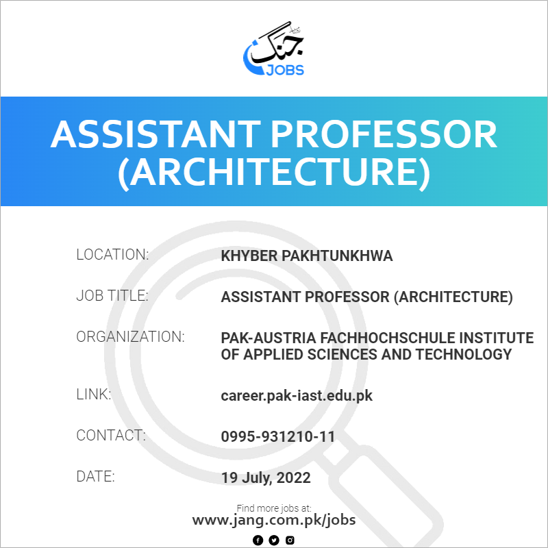 Assistant Professor (Architecture)