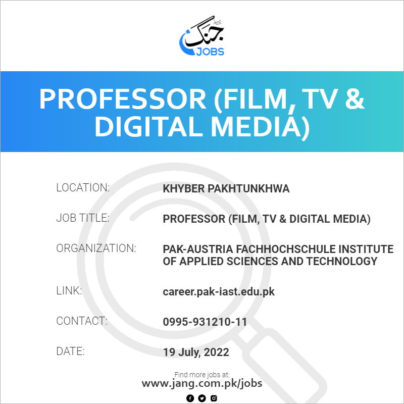 Professor (Film, TV & Digital Media)