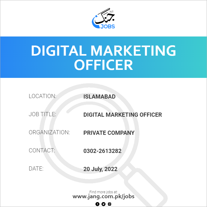 Digital Marketing Officer