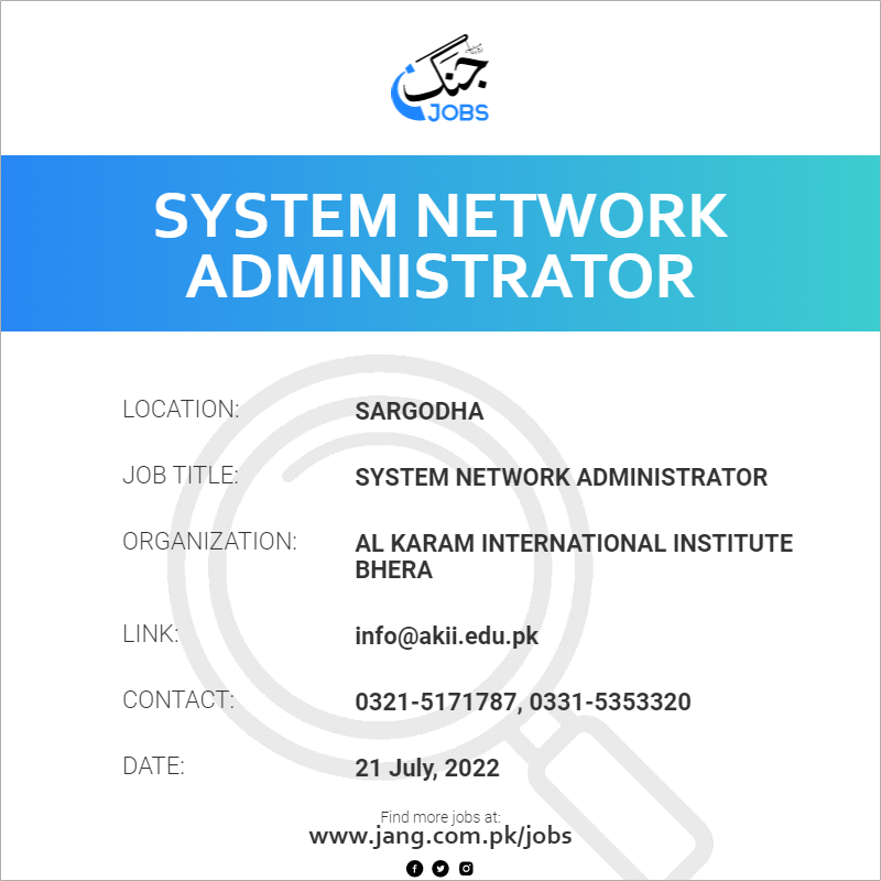 System Network Administrator 