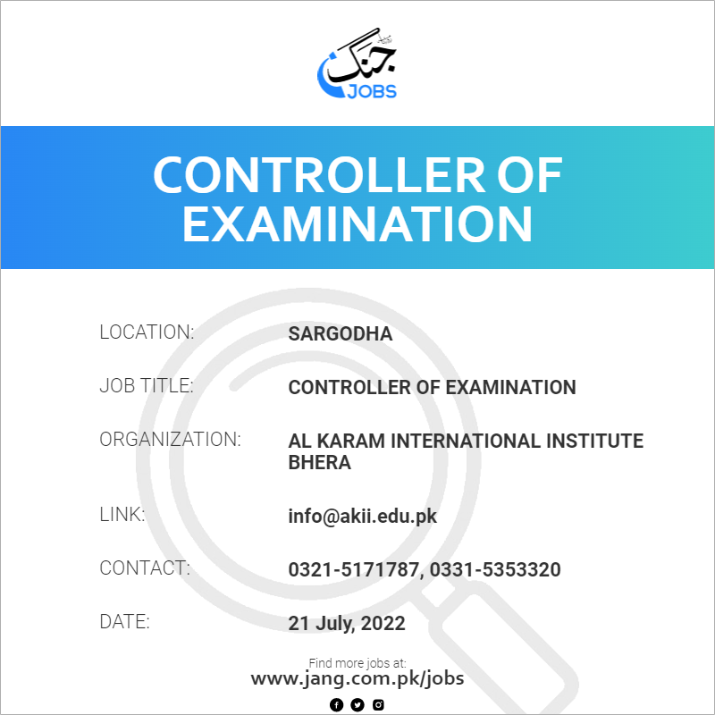 Controller Of Examination