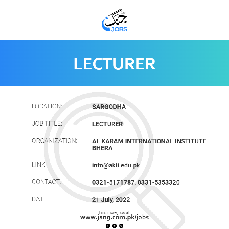 Lecturer