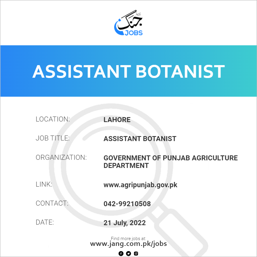 Assistant Botanist