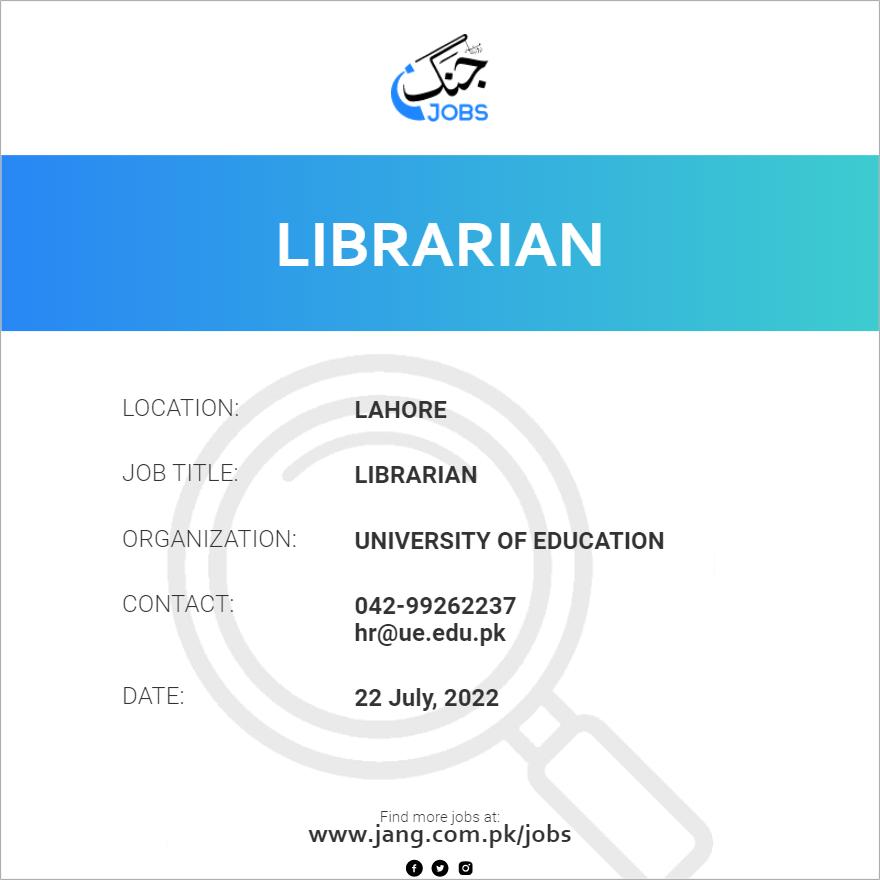 librarian-job-university-of-education-jobs-in-lahore-47898