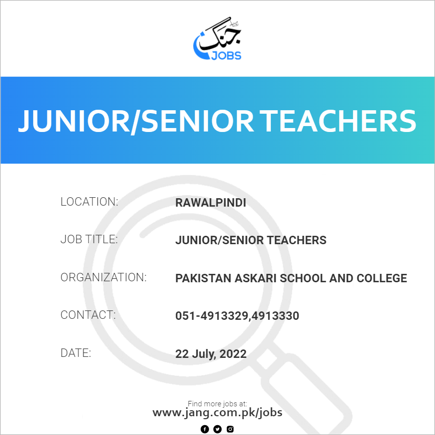 Junior/Senior Teachers