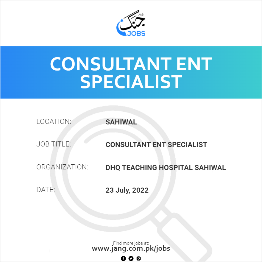 Consultant ENT Specialist