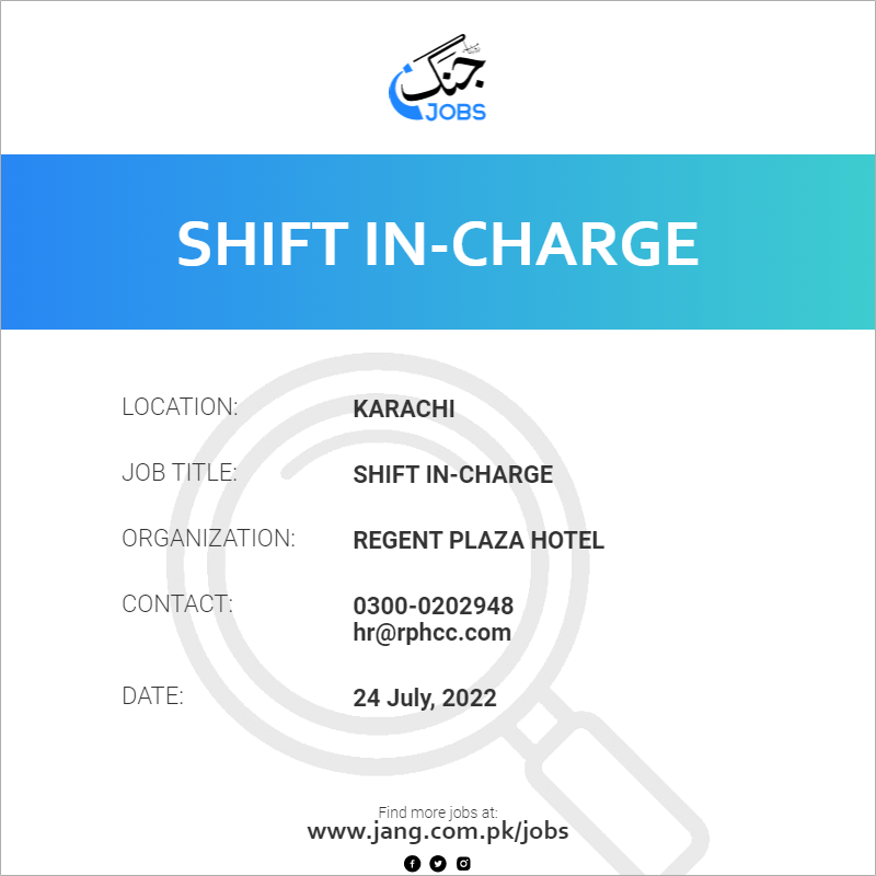 Shift In-Charge