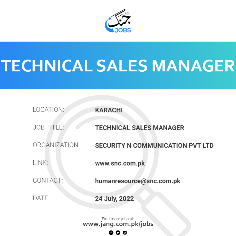 Technical Sales Manager