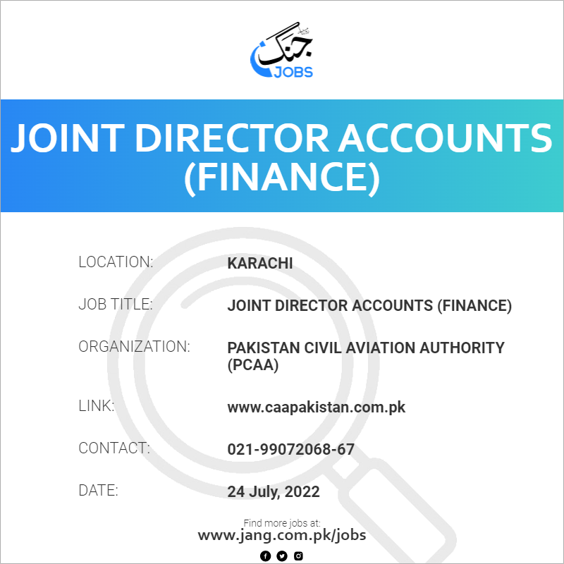 Joint Director Accounts (Finance)