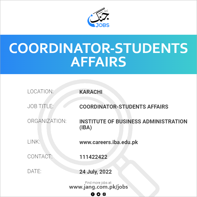 coordinator-students-affairs-job-institute-of-business-administration