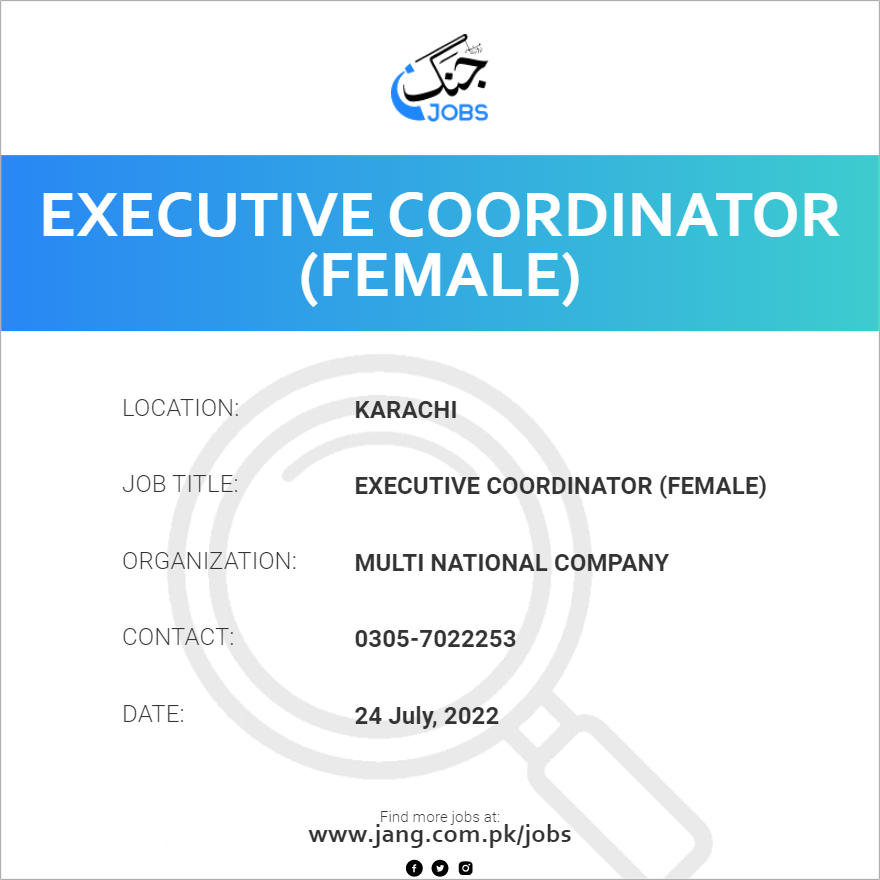 executive-coordinator-female-job-multi-national-company-jobs-in