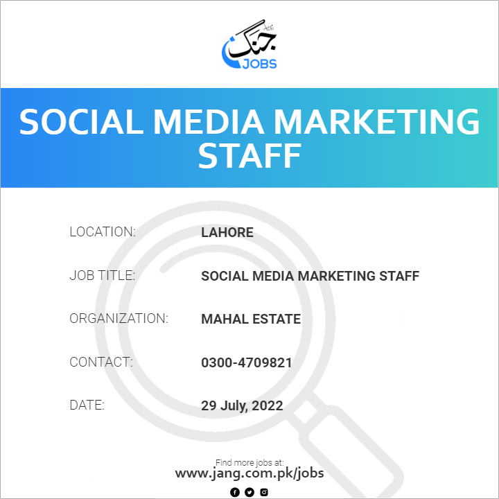 Social Media Marketing Staff