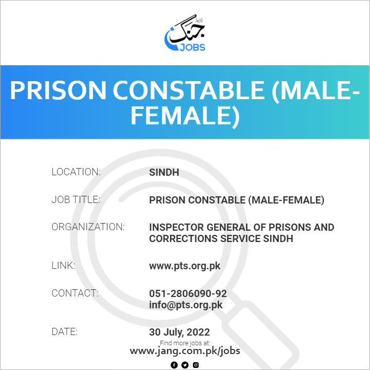 Prison Constable (Male-Female)