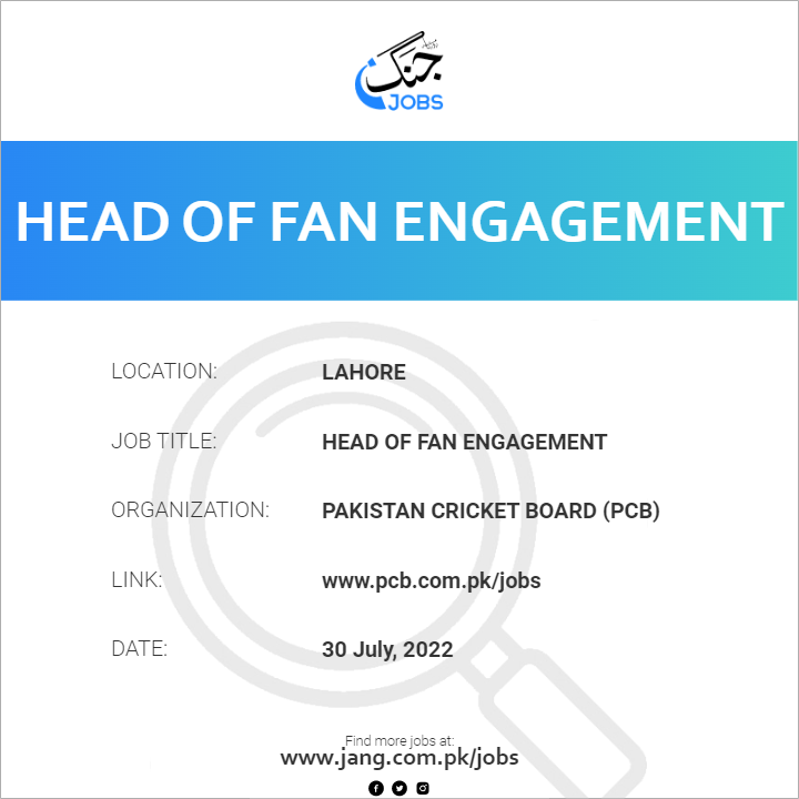 Head Of Fan Engagement