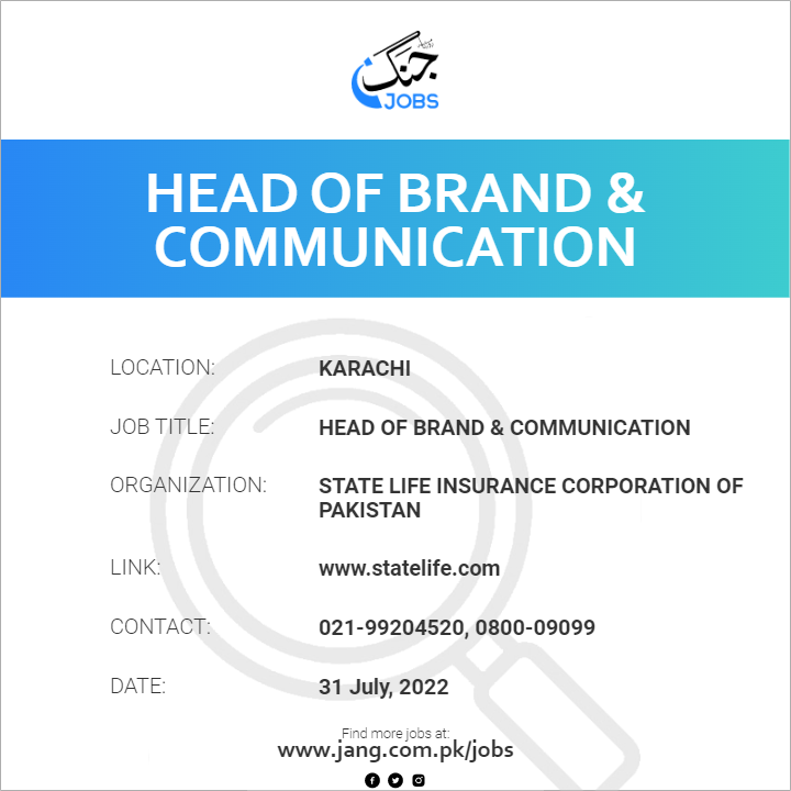 Head Of Brand & Communication