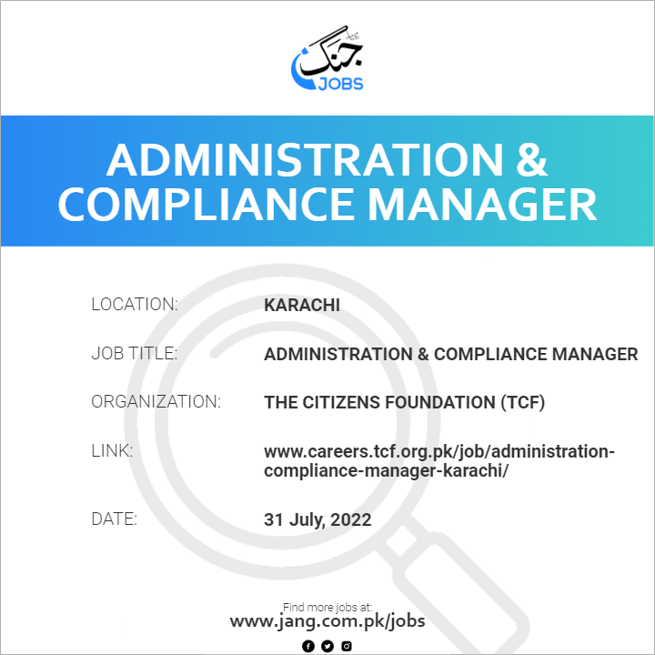 Administration & Compliance Manager