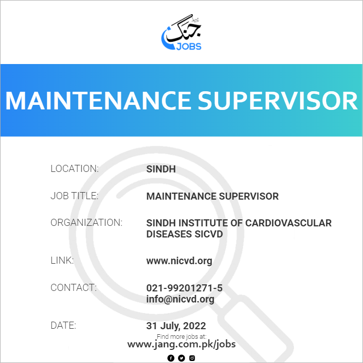 Maintenance Supervisor