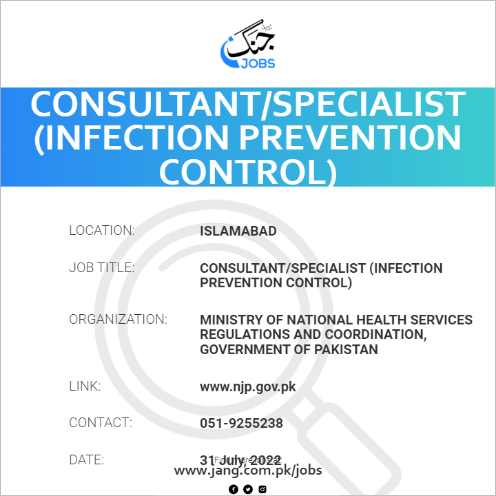 Consultant/Specialist (Infection Prevention Control)