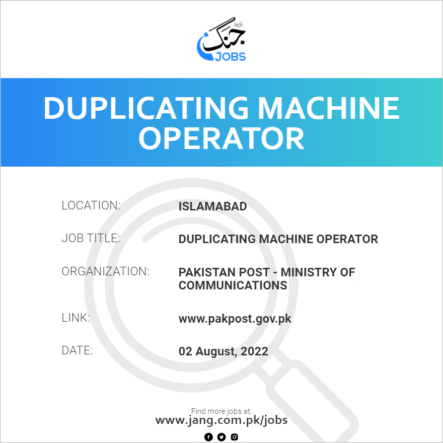 Duplicating  Machine Operator