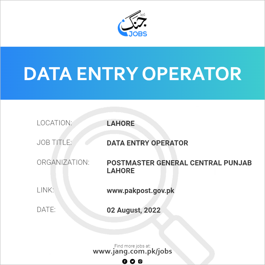 Data Entry Operator