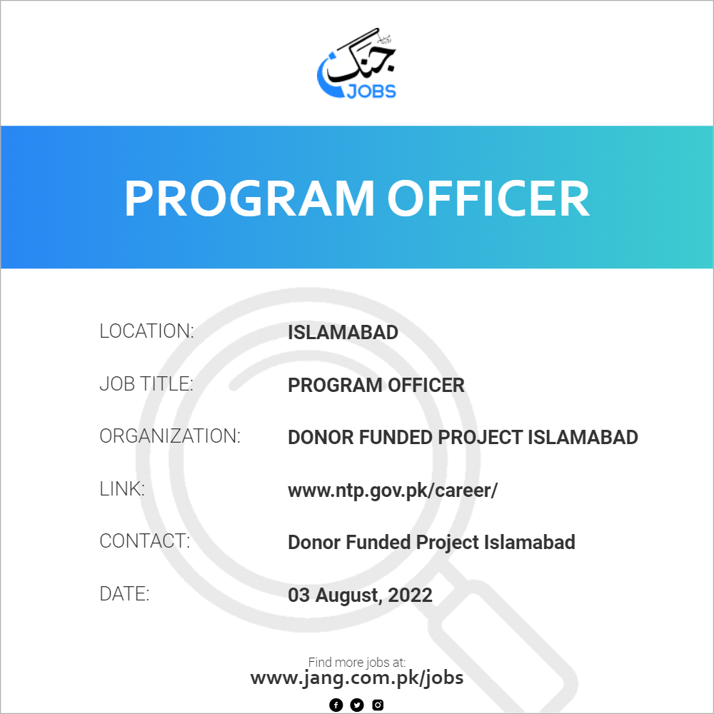 program-officer-job-donor-funded-project-islamabad-jobs-in