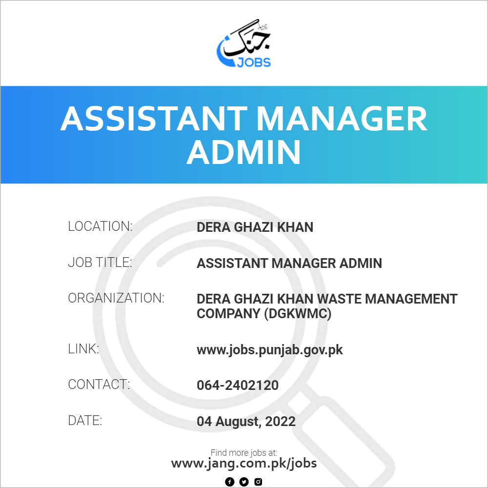 Assistant Manager Admin