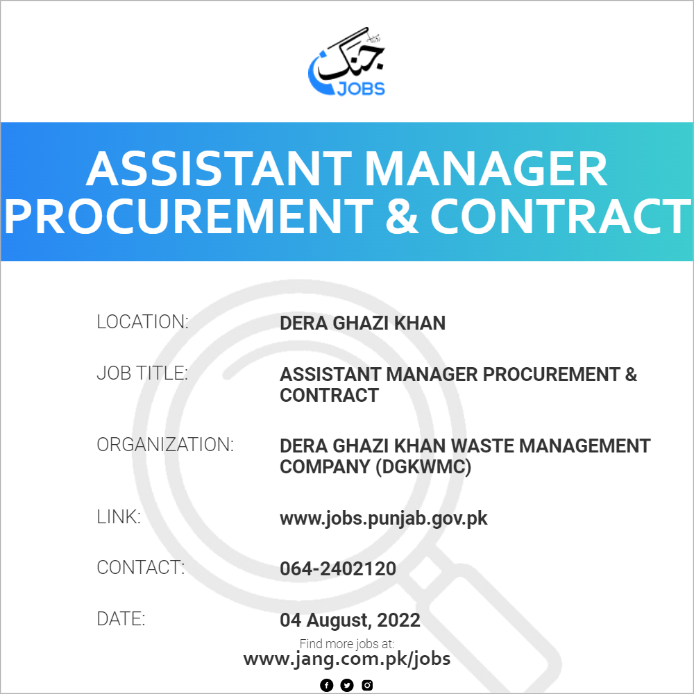 Assistant Manager Procurement & Contract
