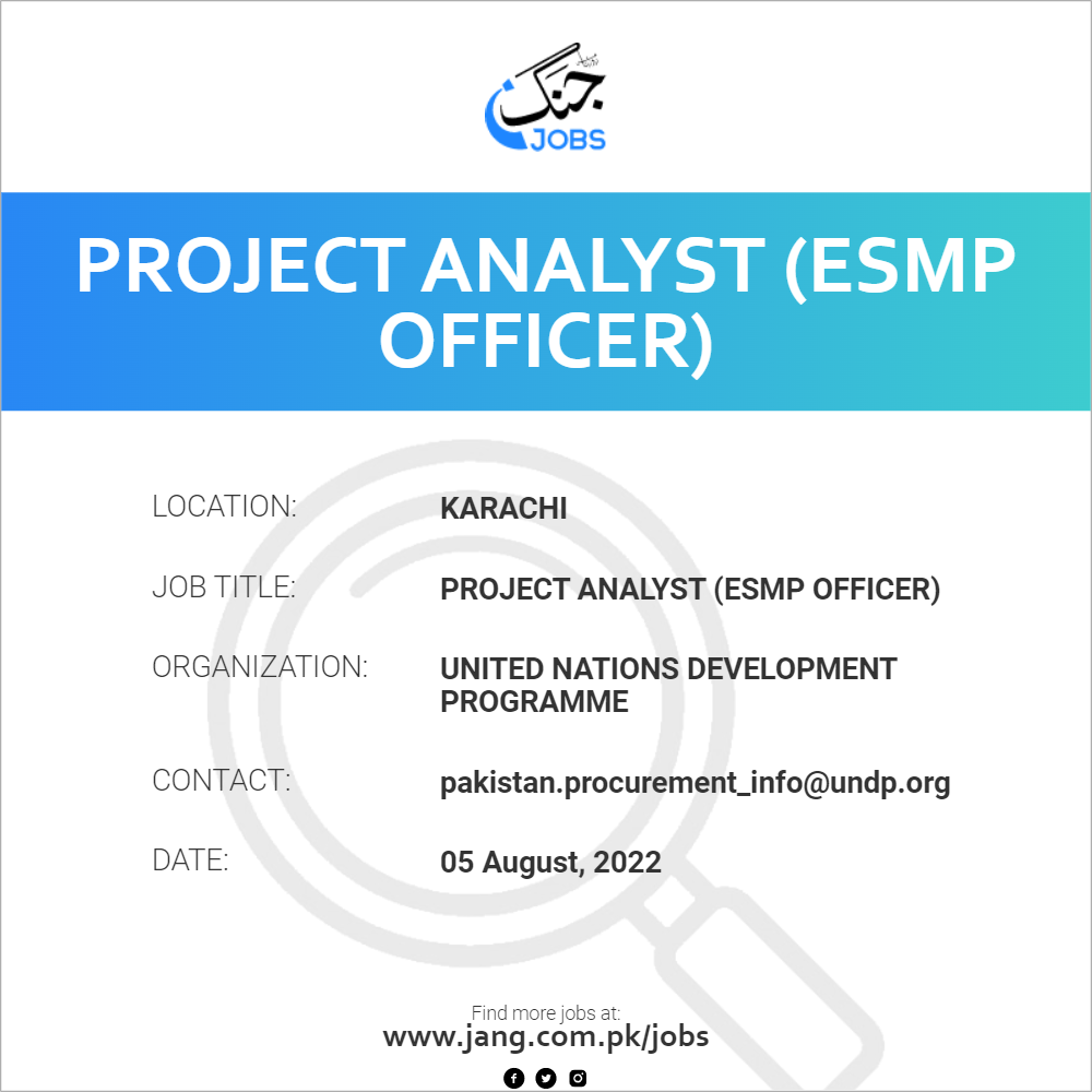 Project Analyst  (ESMP Officer)