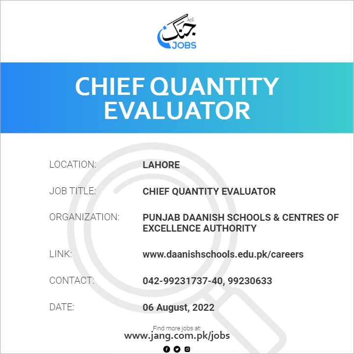 Chief Quantity Evaluator