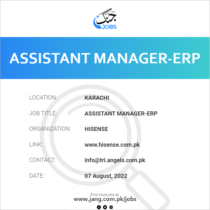 Assistant Manager-ERP