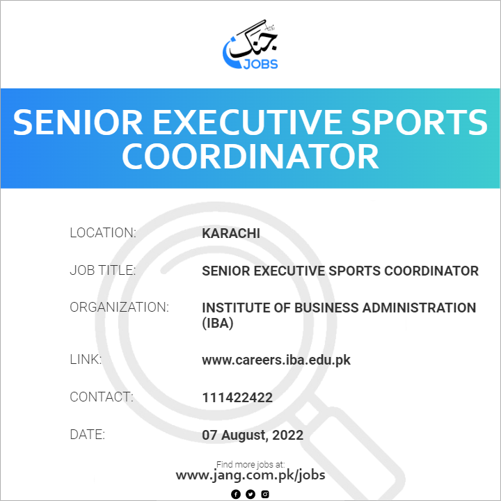 senior-executive-sports-coordinator-job-institute-of-business