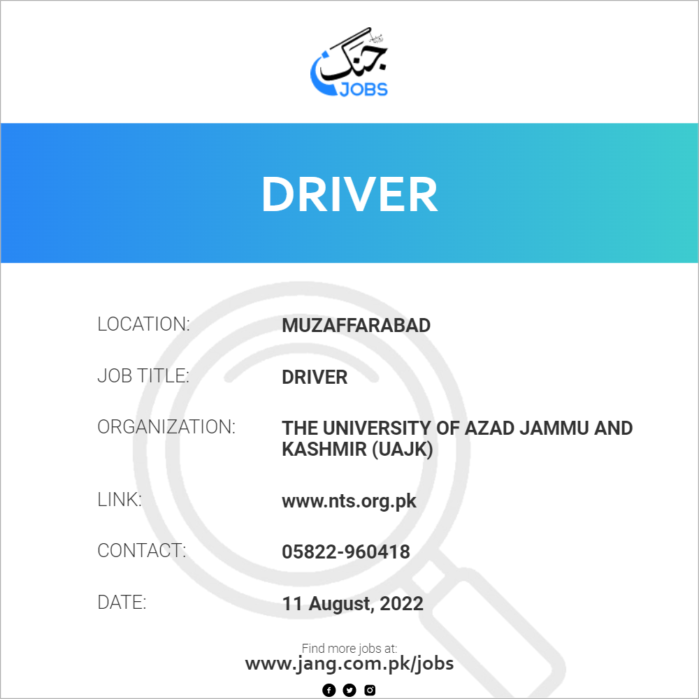 driver-job-the-university-of-azad-jammu-and-kashmir-uajk-jobs-in