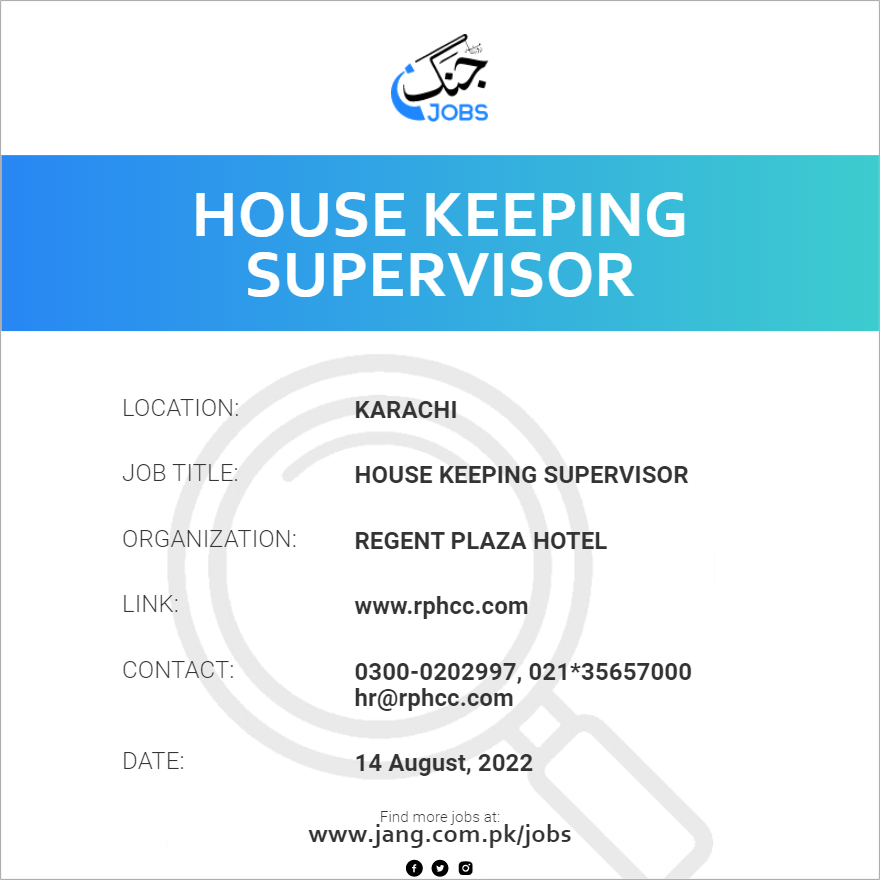 House Keeping Supervisor
