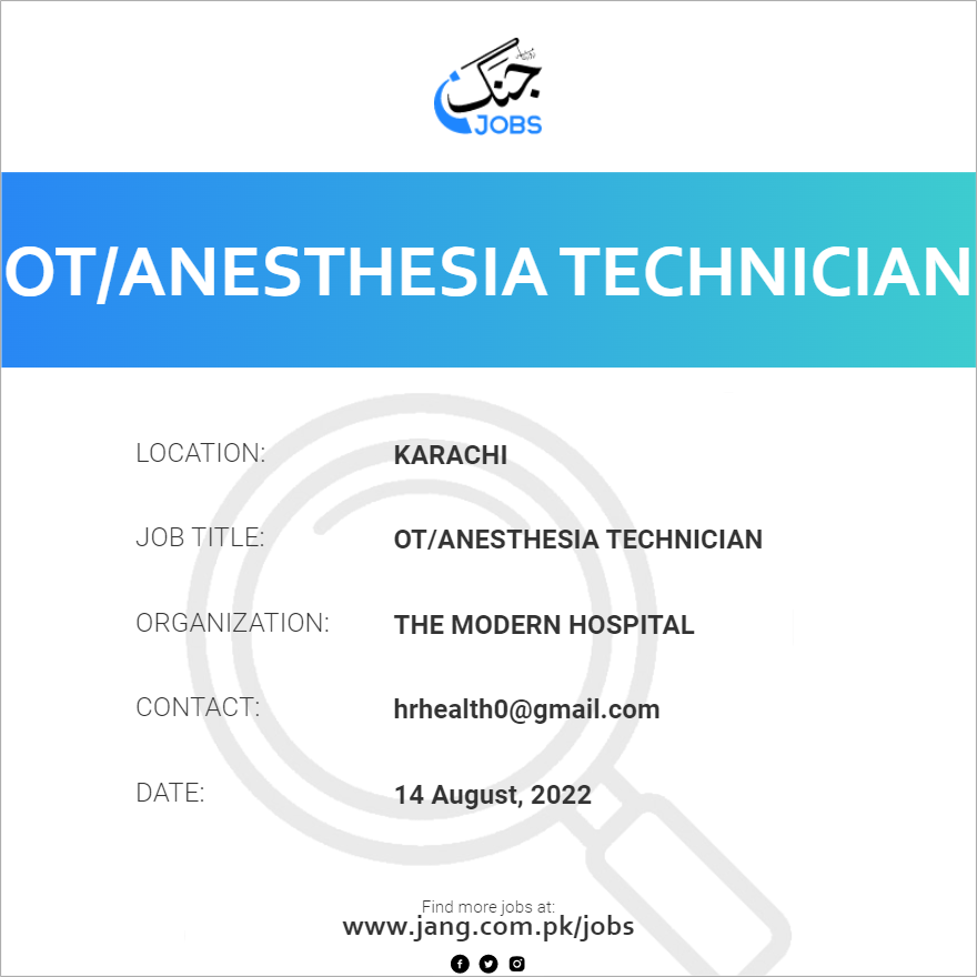 OT/Anesthesia Technician
