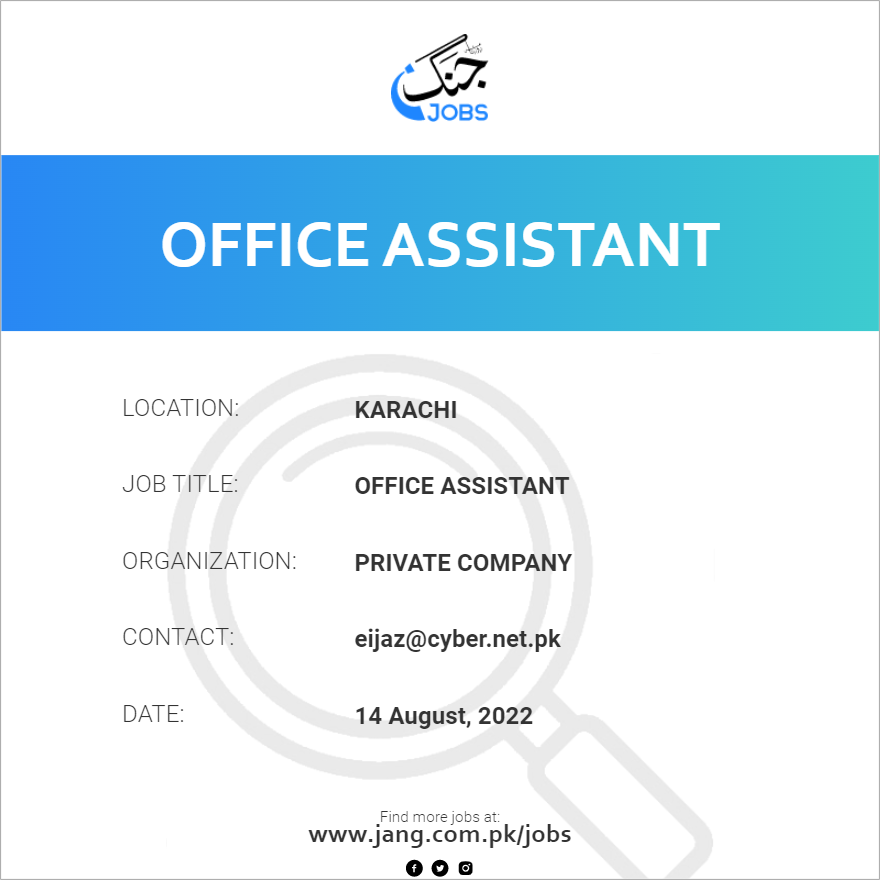 office-assistant-job-private-company-jobs-in-karachi-49518