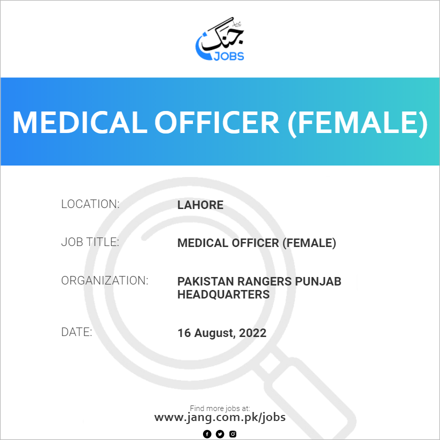 Medical Officer (Female)