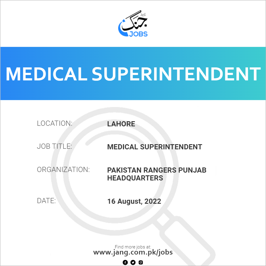 Medical superintendent