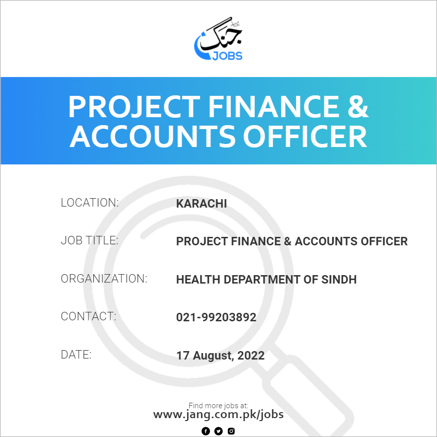 Project Finance & Accounts Officer